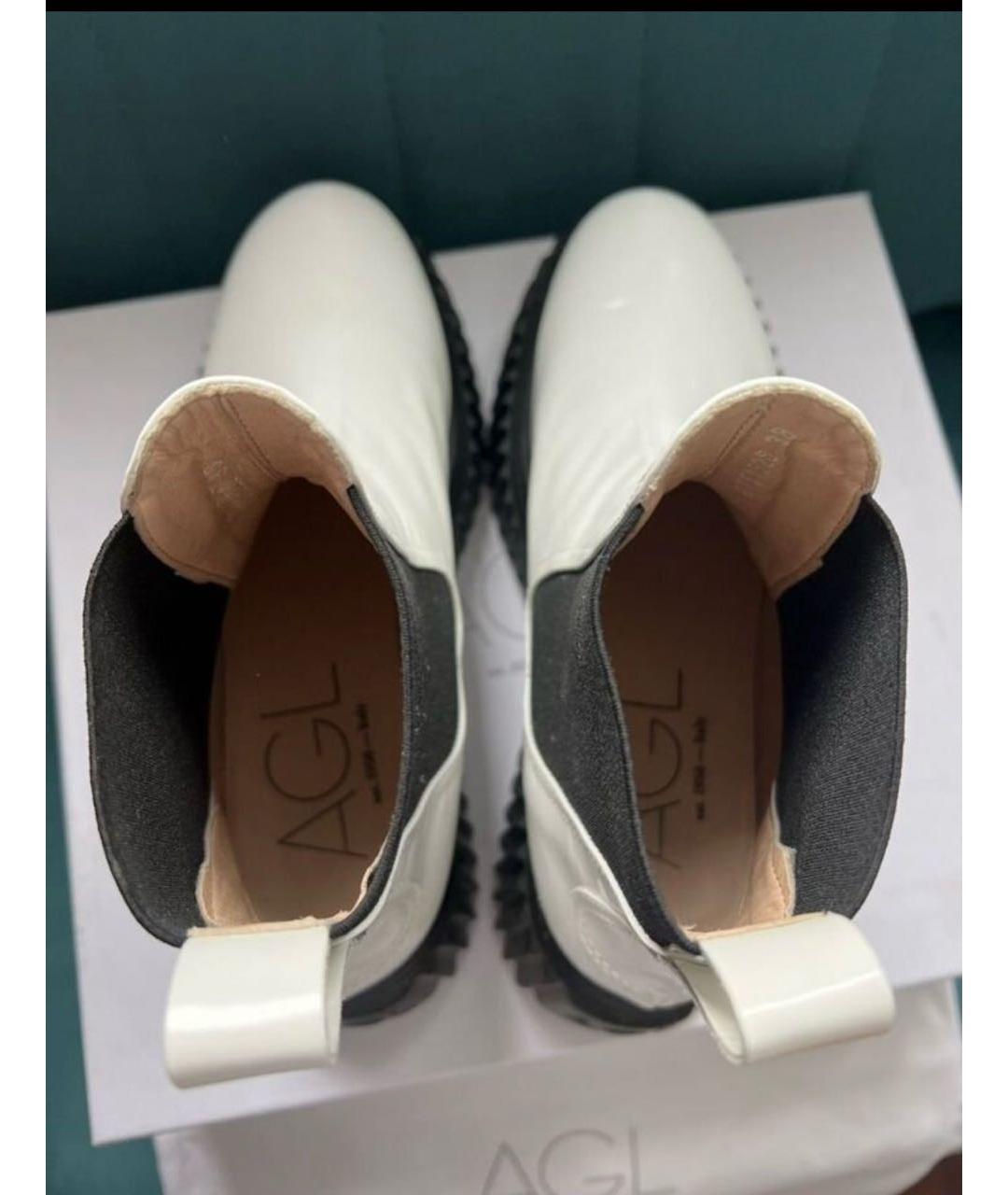 AGL Белые полусапоги из лакированной кожи, фото 4