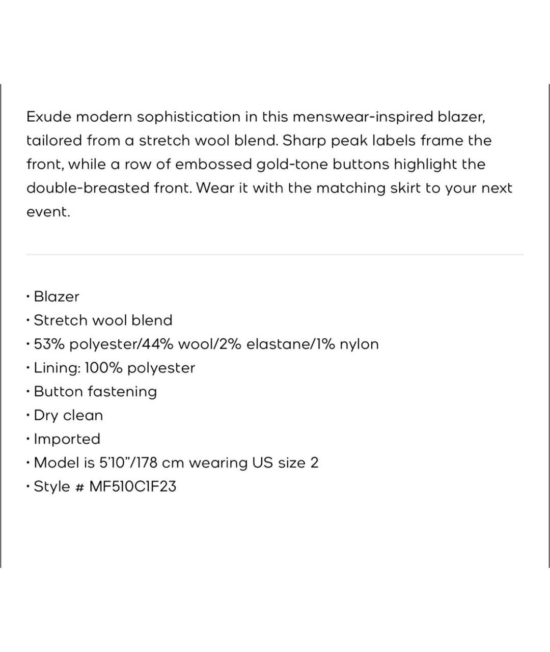 MICHAEL MICHAEL KORS Темно-синий шерстяной жакет/пиджак, фото 4