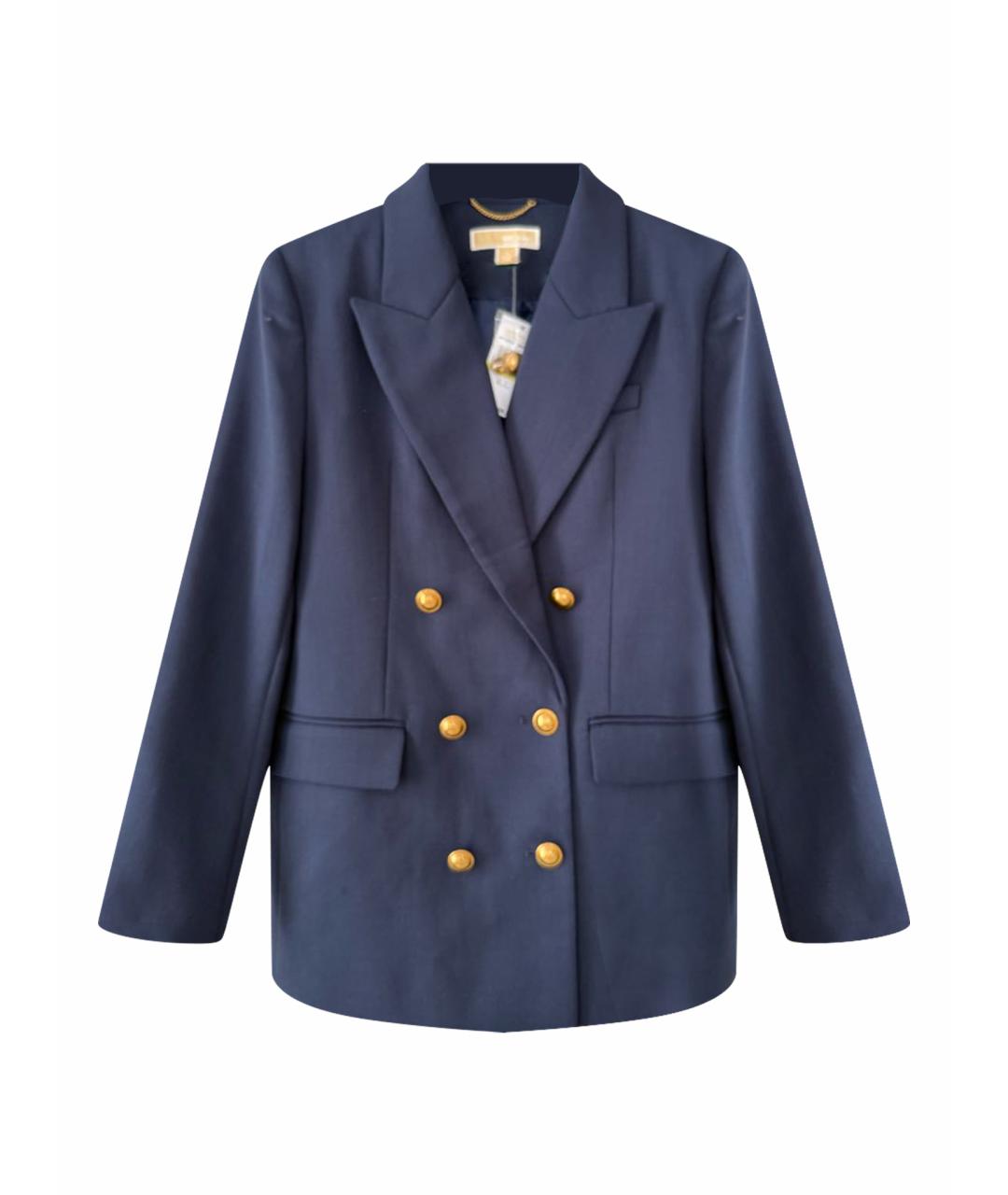 MICHAEL MICHAEL KORS Темно-синий шерстяной жакет/пиджак, фото 1