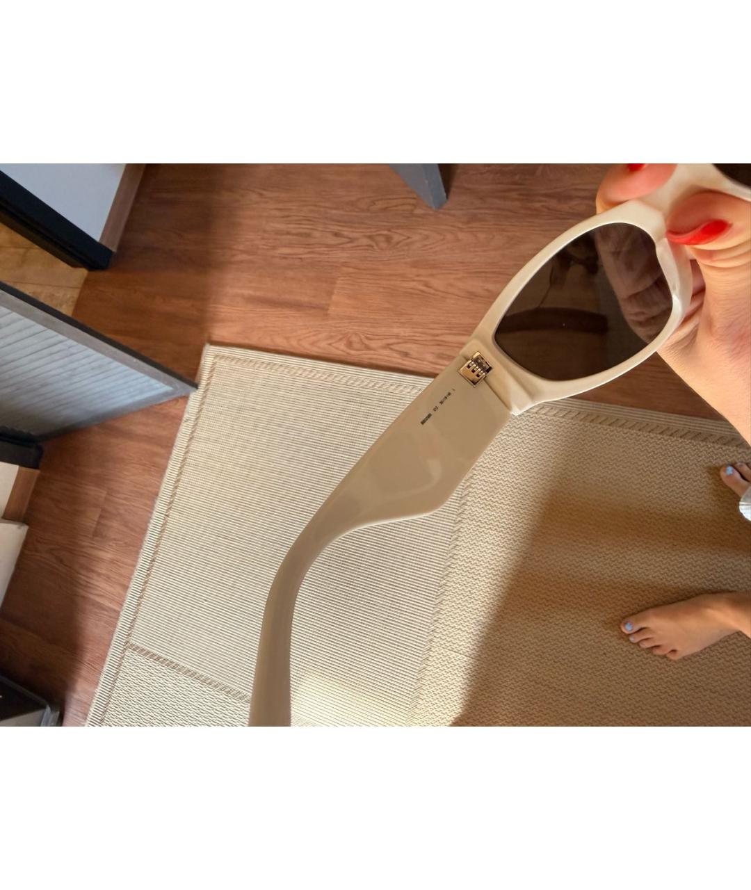 BALENCIAGA Белые пластиковые солнцезащитные очки, фото 4