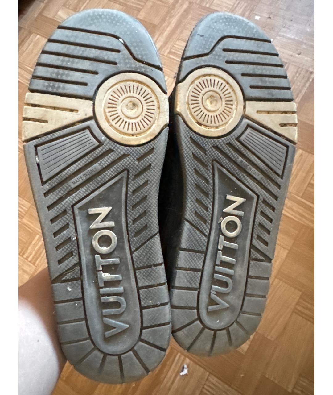 LOUIS VUITTON Черные кожаные низкие кроссовки / кеды, фото 6