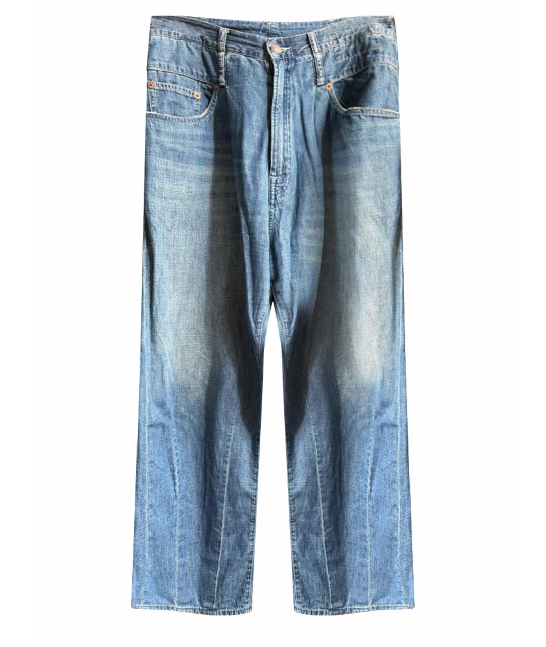 R13 Синие хлопковые прямые джинсы, фото 1