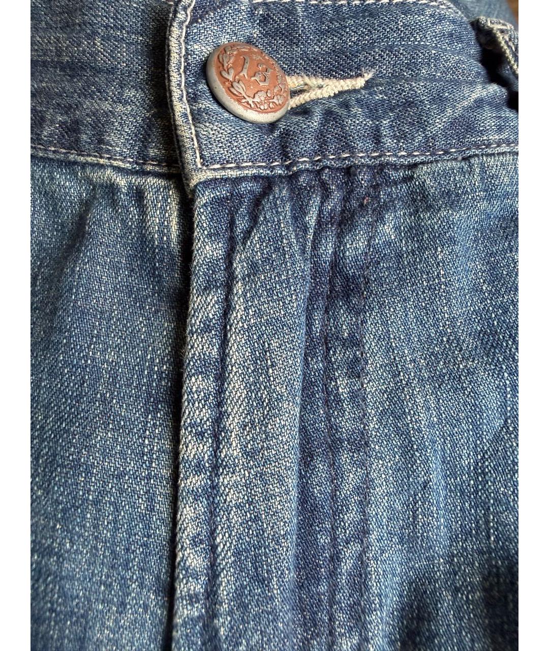 R13 Синие хлопковые прямые джинсы, фото 4