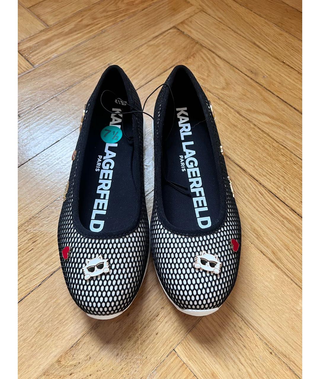 KARL LAGERFELD Черные текстильные балетки, фото 2