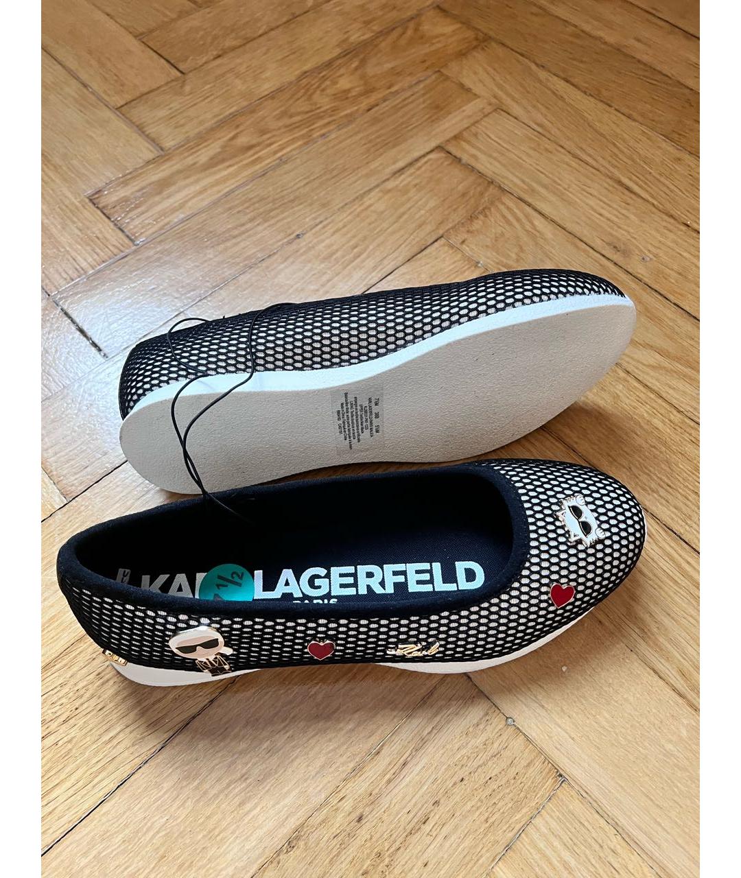 KARL LAGERFELD Черные текстильные балетки, фото 5