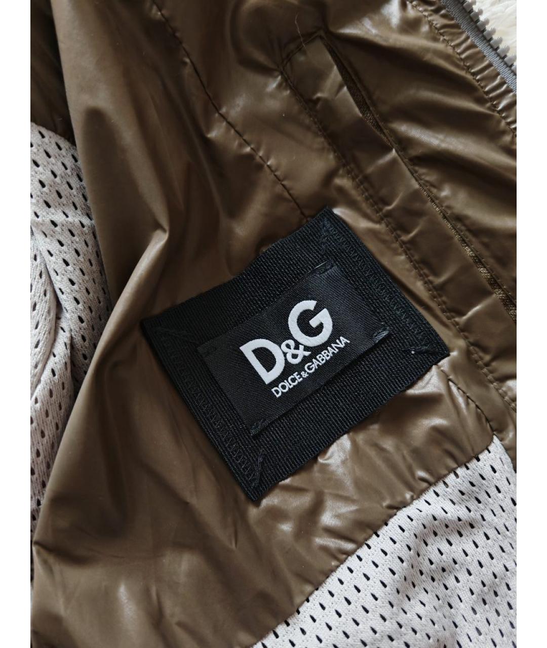 DOLCE&GABBANA Хаки полиамидовая куртка, фото 3