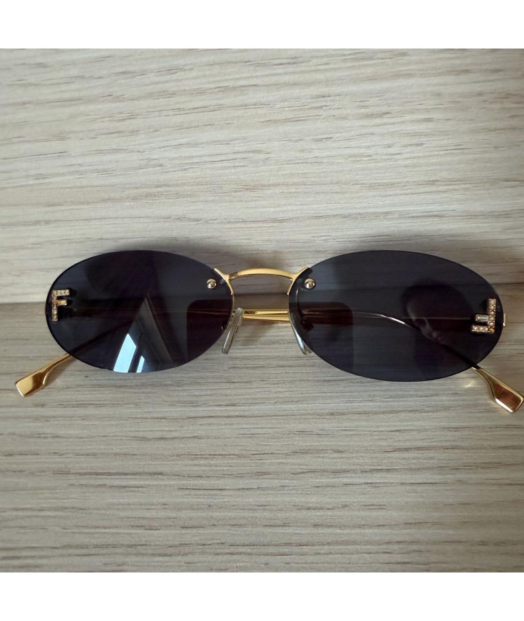 FENDI Черные металлические солнцезащитные очки, фото 4