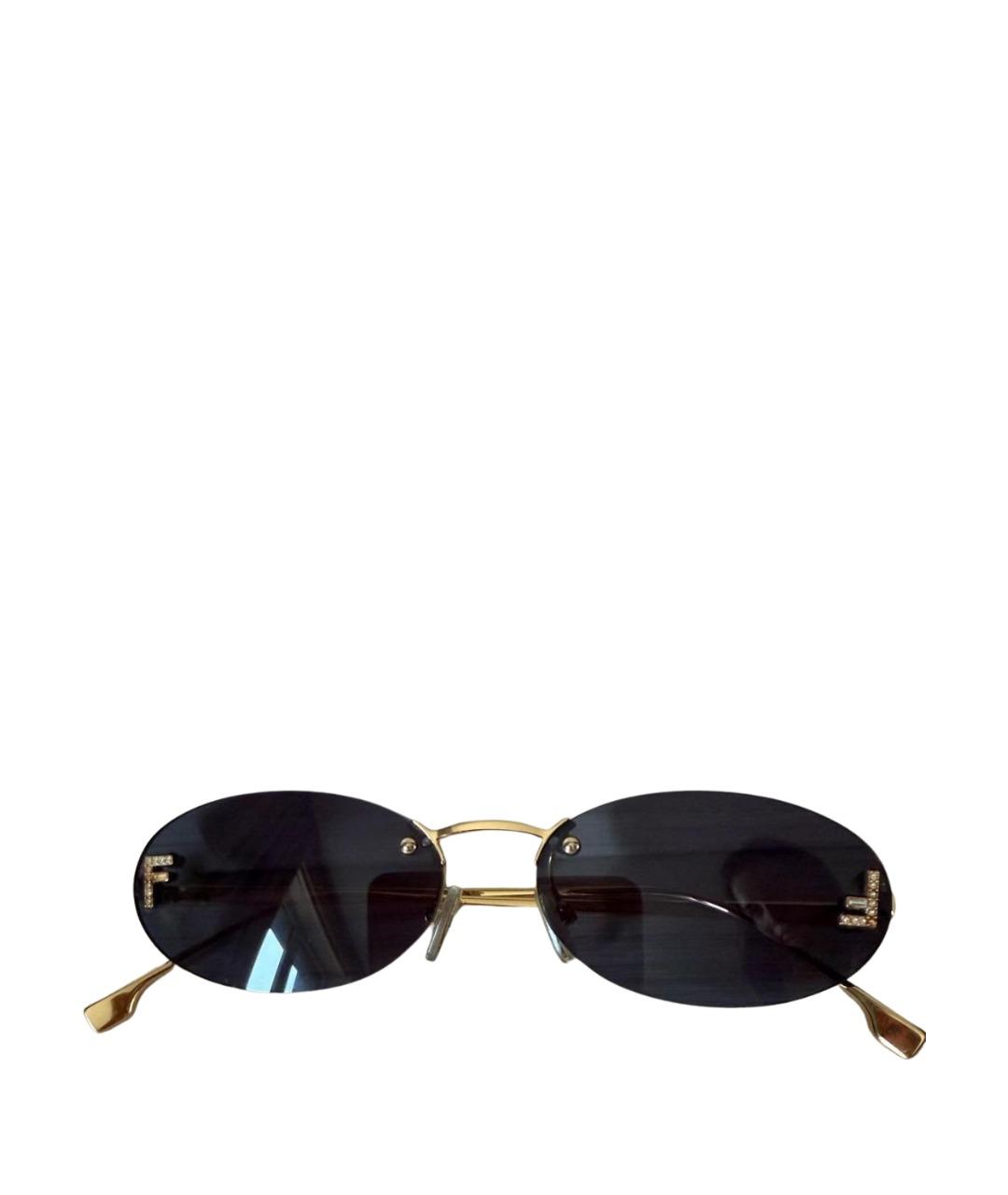 FENDI Черные металлические солнцезащитные очки, фото 1