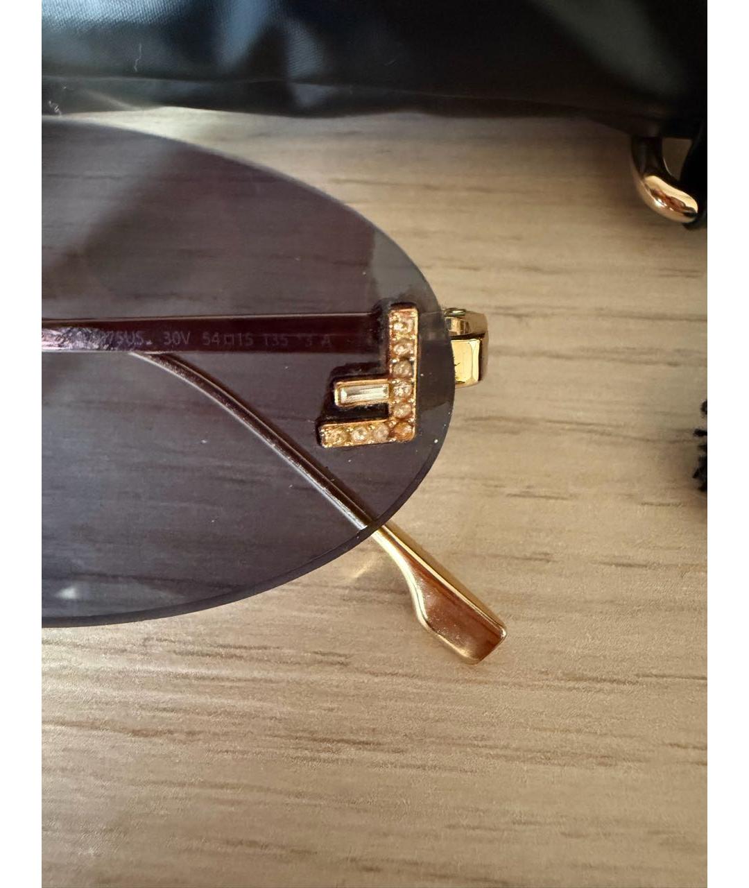 FENDI Черные металлические солнцезащитные очки, фото 2