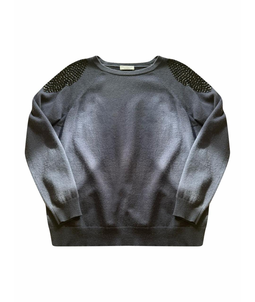 BRUNELLO CUCINELLI Темно-синий кашемировый джемпер / свитер, фото 1