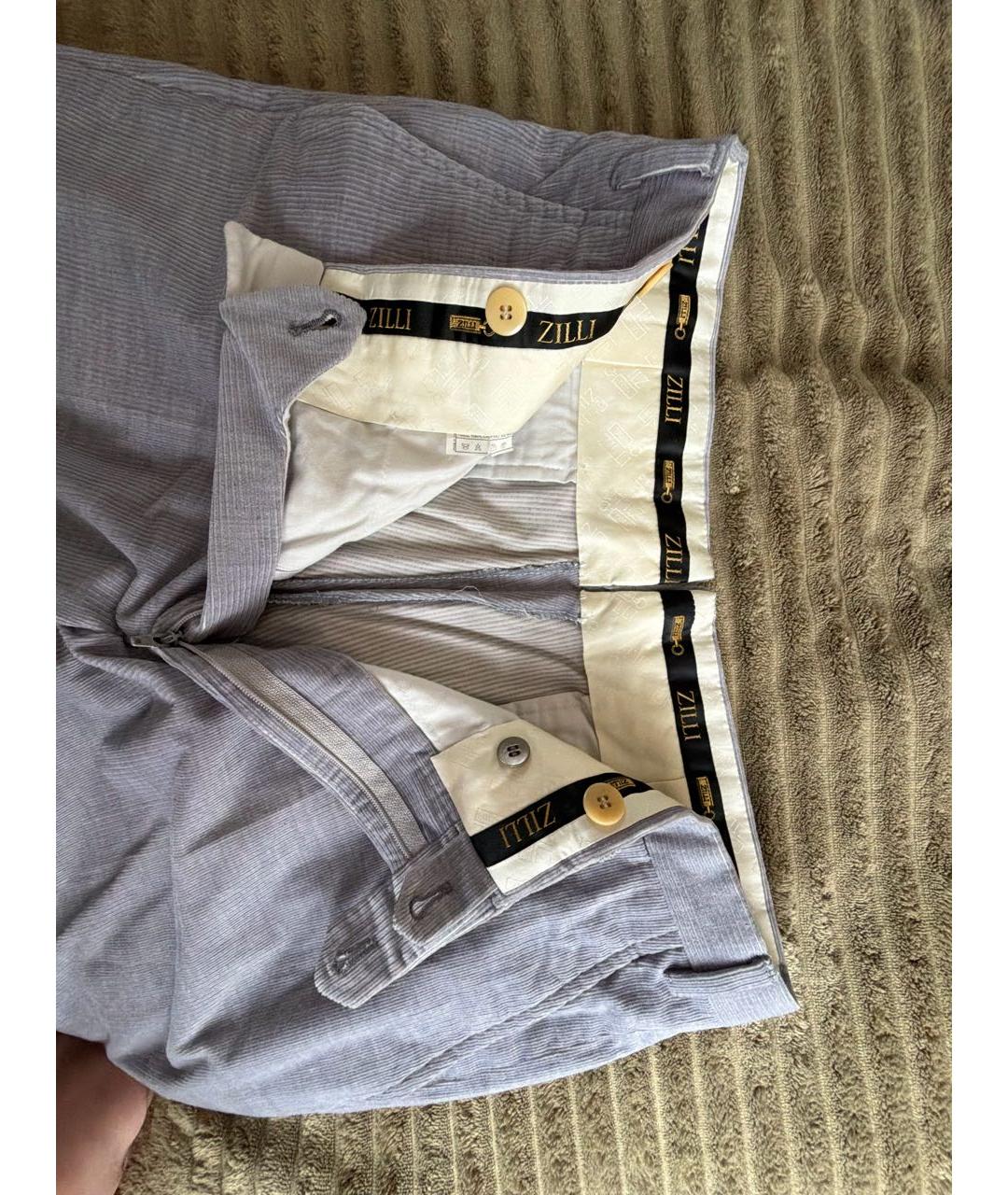 ZILLI Серые хлопковые повседневные брюки, фото 5