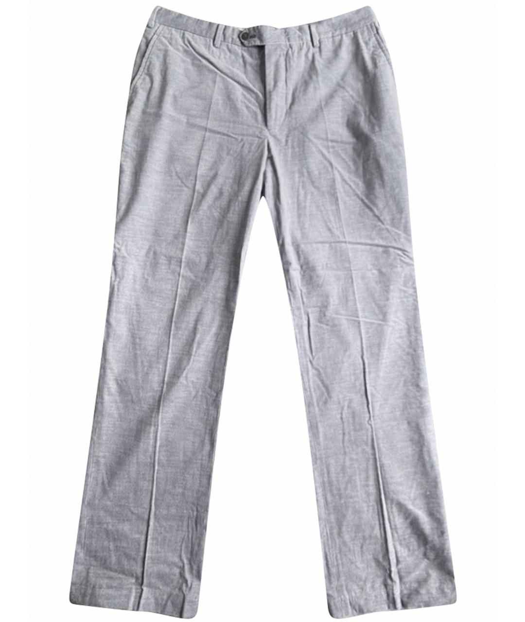 ZILLI Серые хлопковые повседневные брюки, фото 1