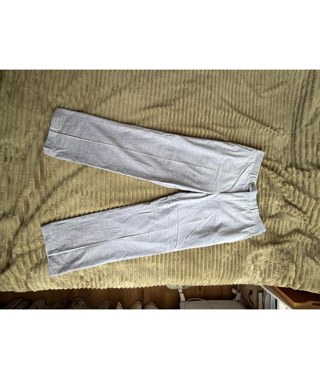 ZILLI Серые хлопковые повседневные брюки, фото 7