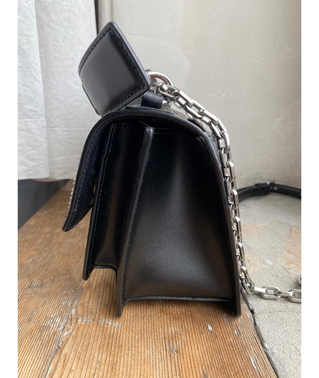 KARL LAGERFELD Черная кожаная сумка через плечо, фото 6