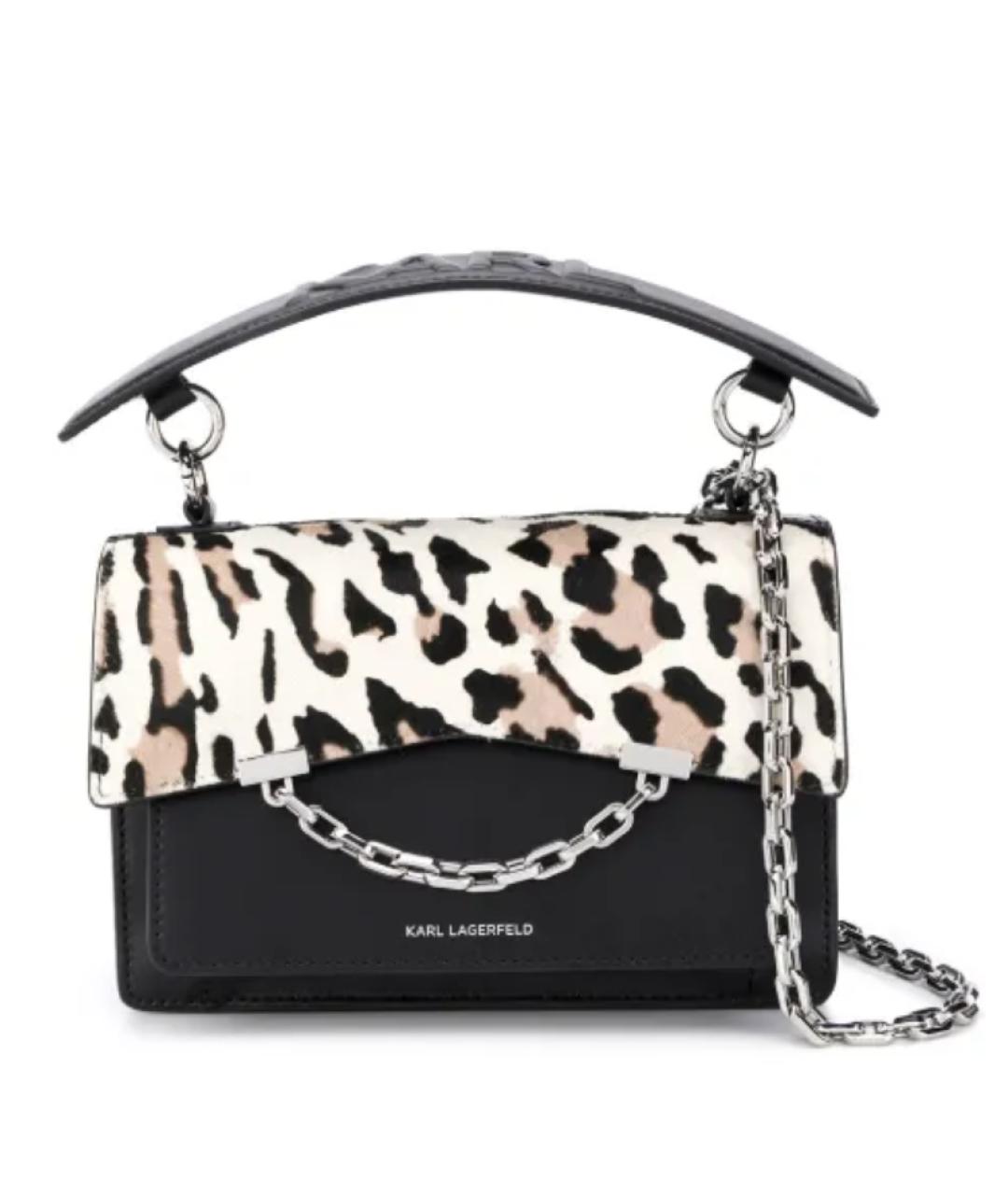 KARL LAGERFELD Черная кожаная сумка через плечо, фото 10