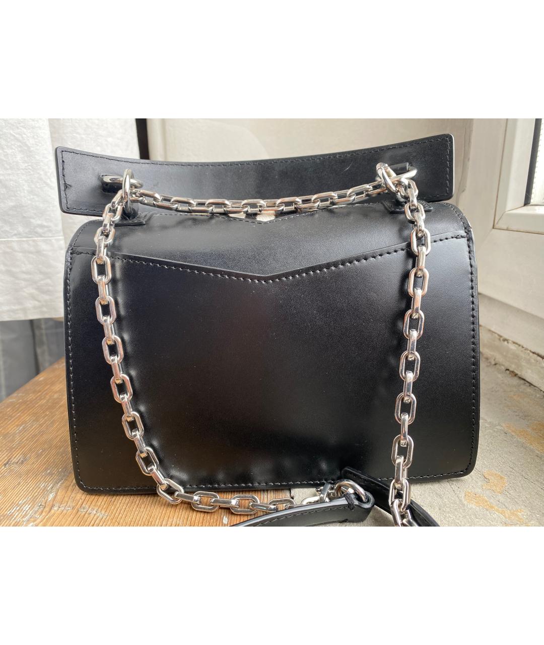 KARL LAGERFELD Черная кожаная сумка через плечо, фото 5