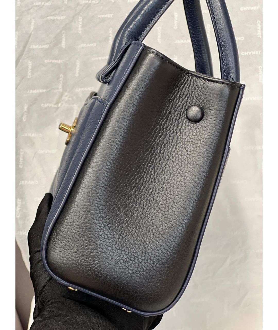 CHANEL Синяя кожаная сумка тоут, фото 5