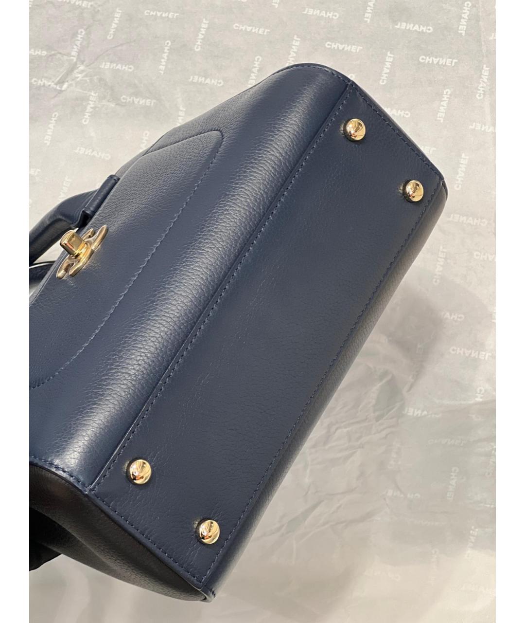 CHANEL Синяя кожаная сумка тоут, фото 6