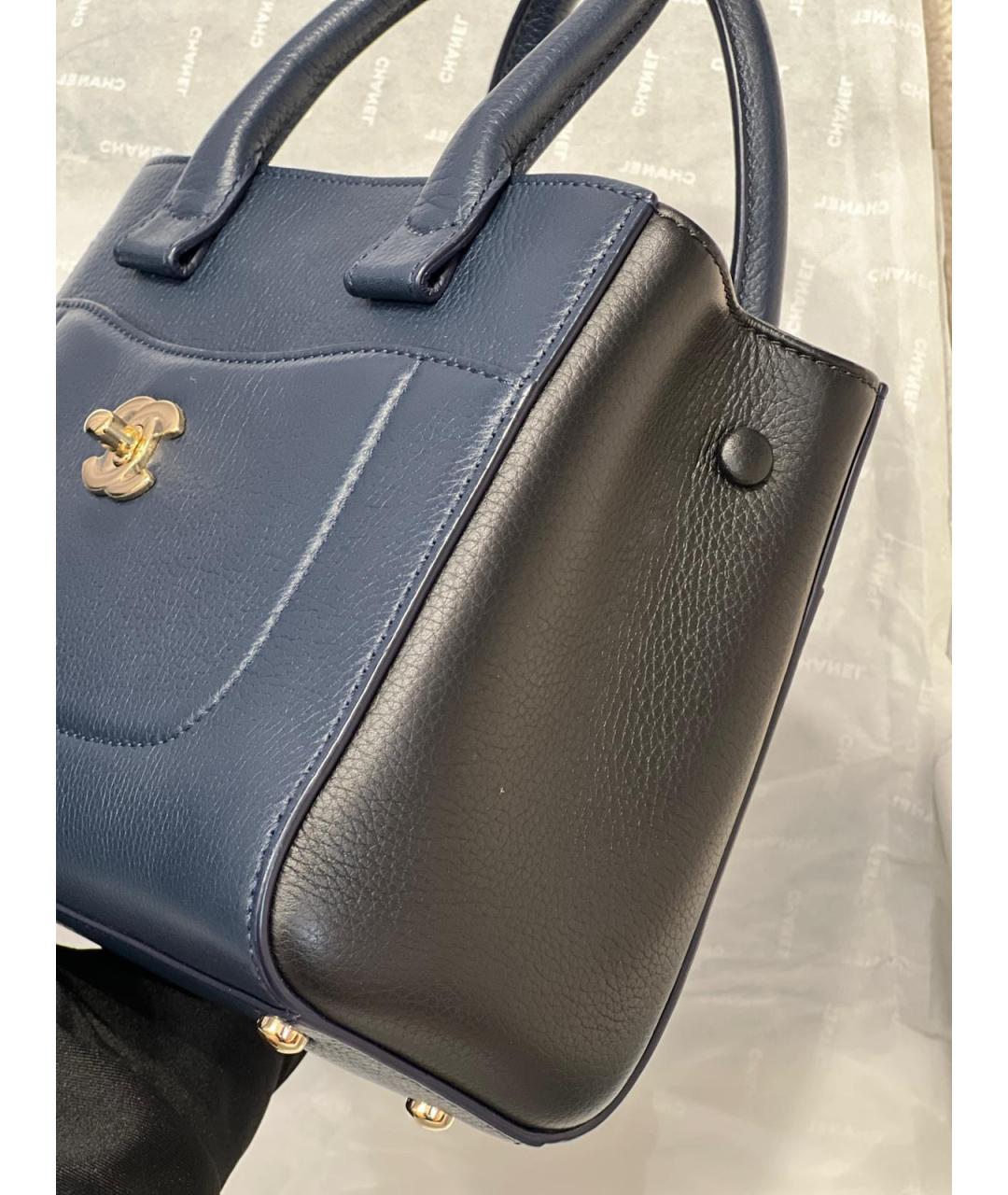 CHANEL Синяя кожаная сумка тоут, фото 8