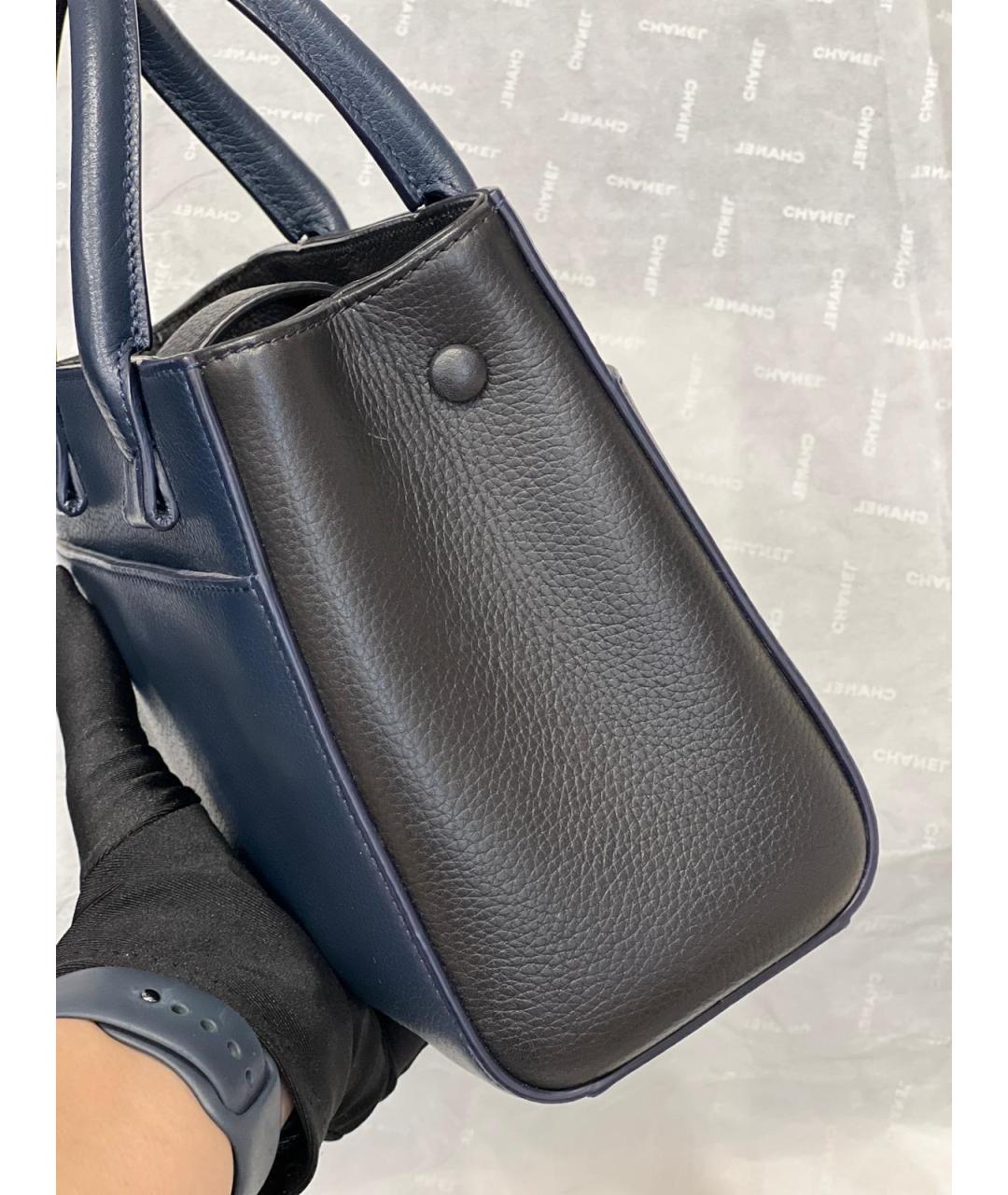 CHANEL Синяя кожаная сумка тоут, фото 4