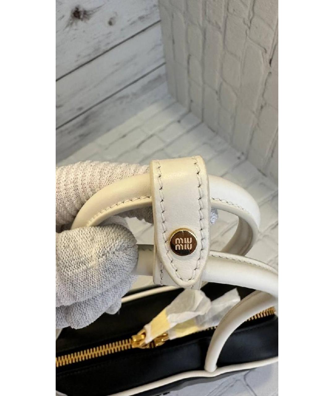 MIU MIU Черная кожаная сумка с короткими ручками, фото 6