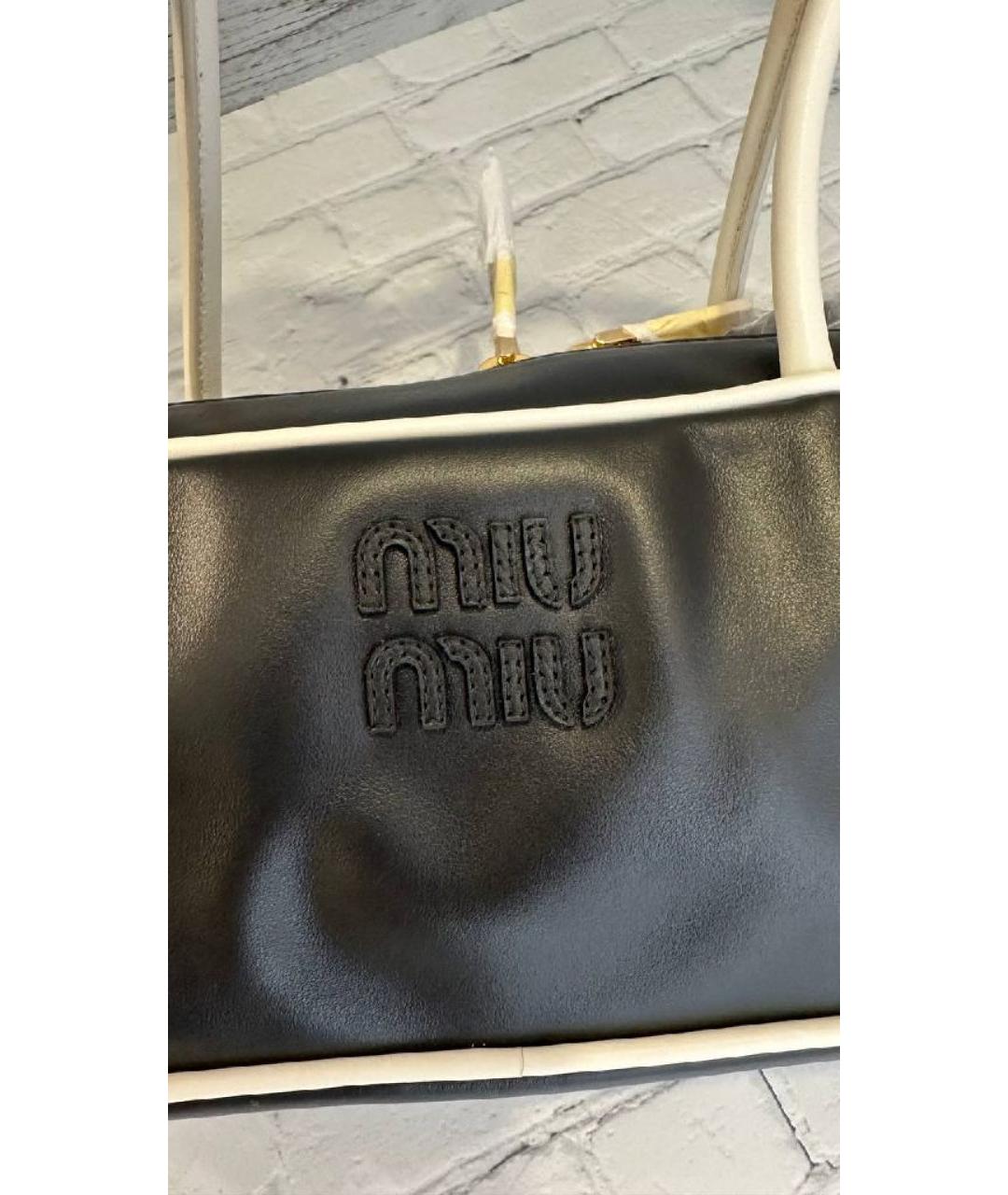 MIU MIU Черная кожаная сумка с короткими ручками, фото 5