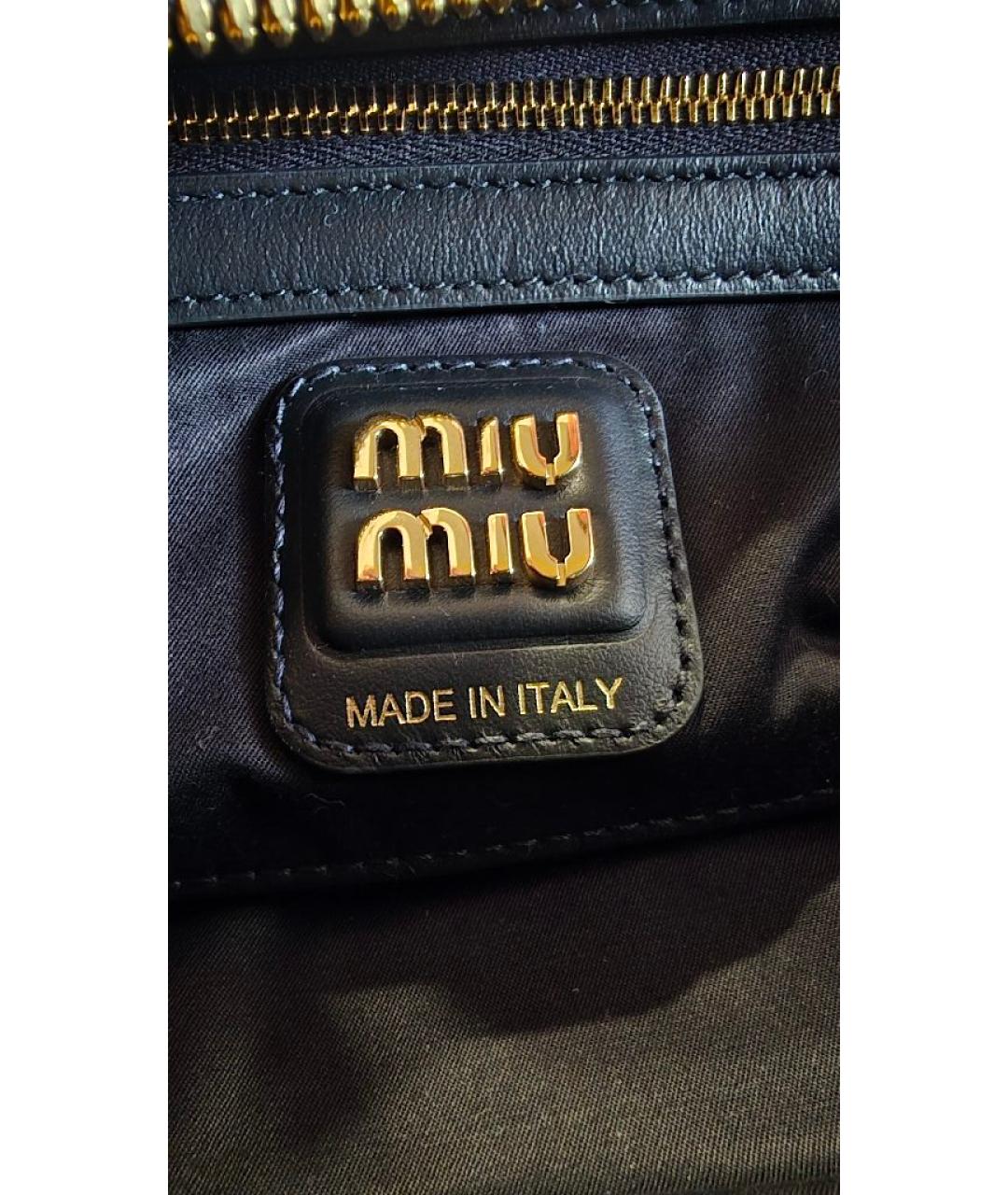 MIU MIU Черная кожаная сумка с короткими ручками, фото 8