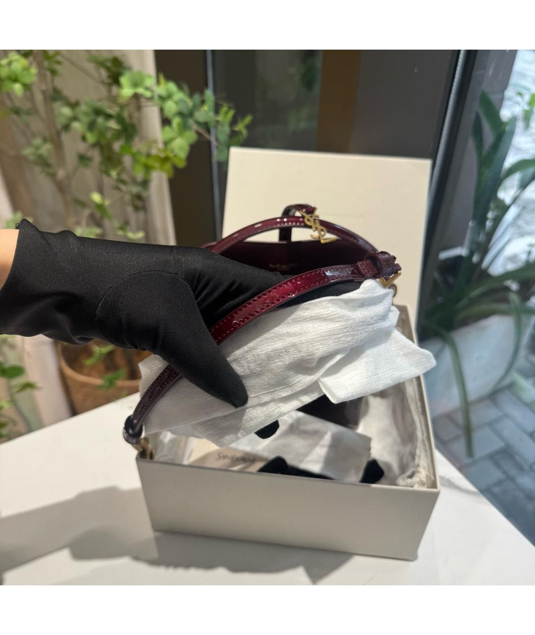 SAINT LAURENT Красная сумка тоут из лакированной кожи, фото 7