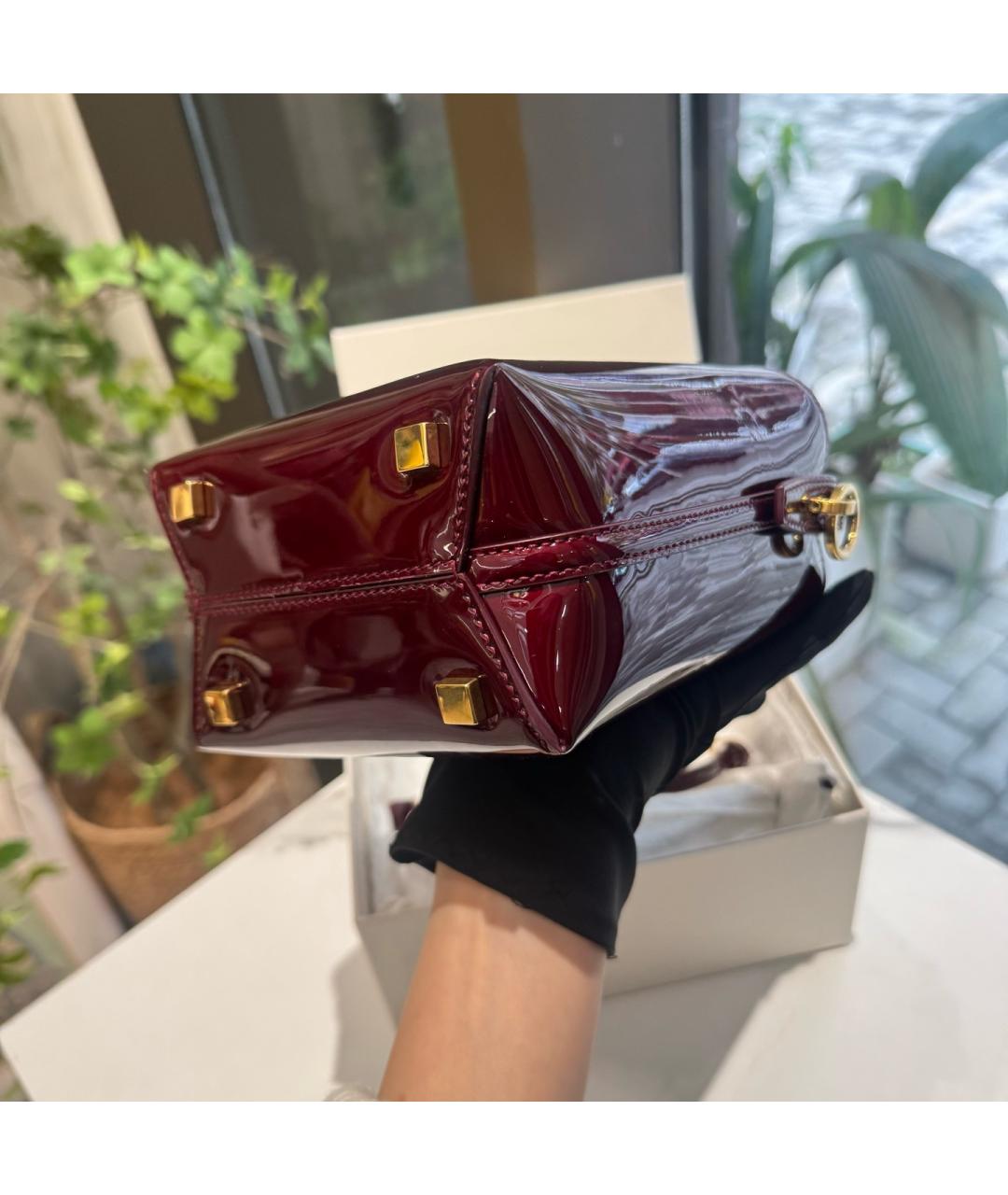 SAINT LAURENT Красная сумка тоут из лакированной кожи, фото 4