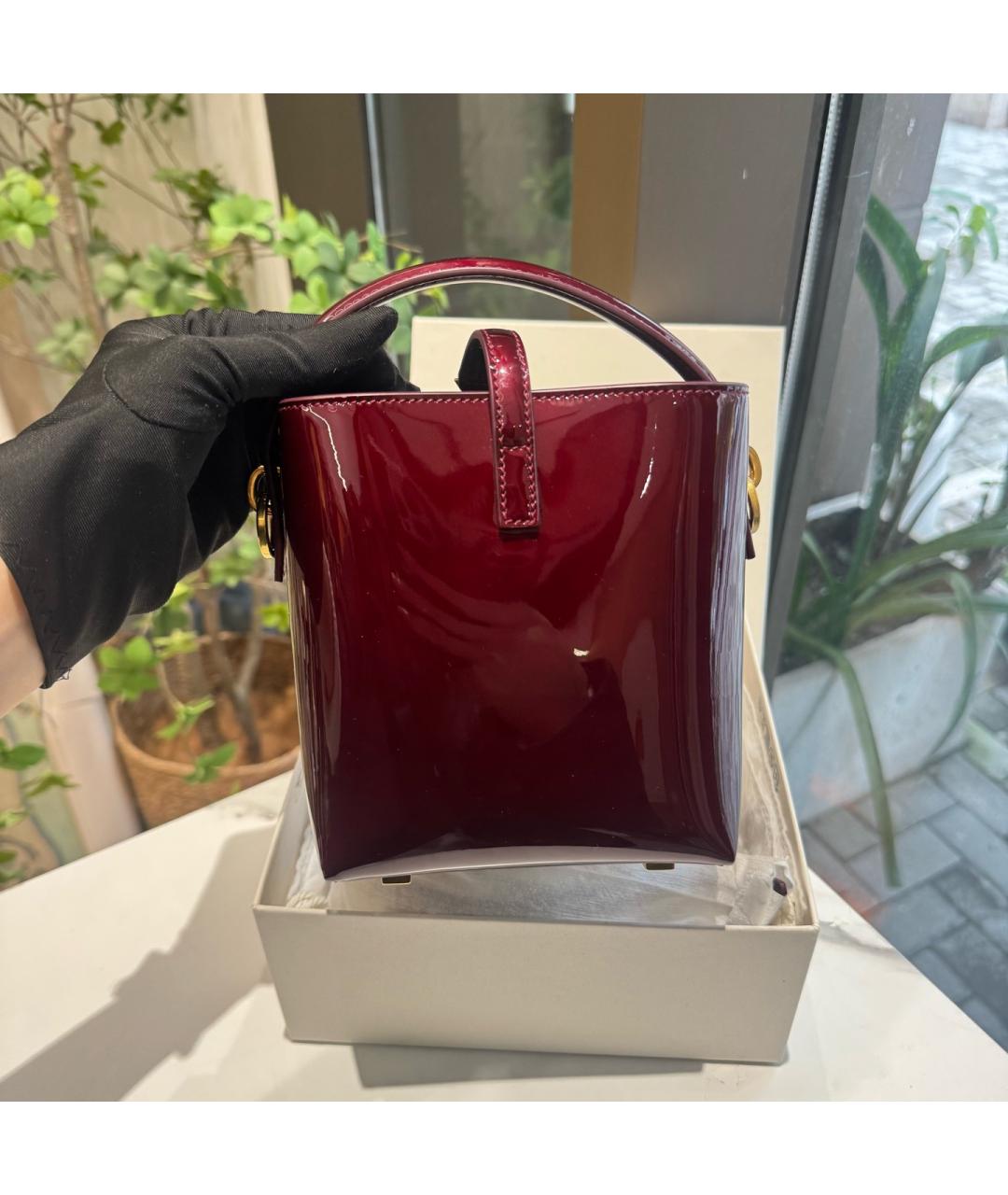 SAINT LAURENT Красная сумка тоут из лакированной кожи, фото 2