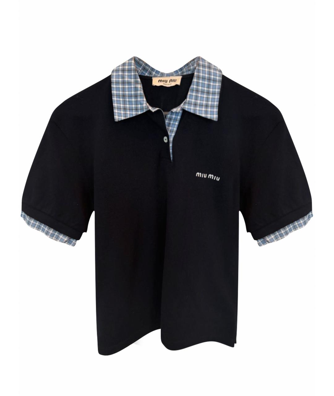 MIU MIU Темно-синяя футболка, фото 1