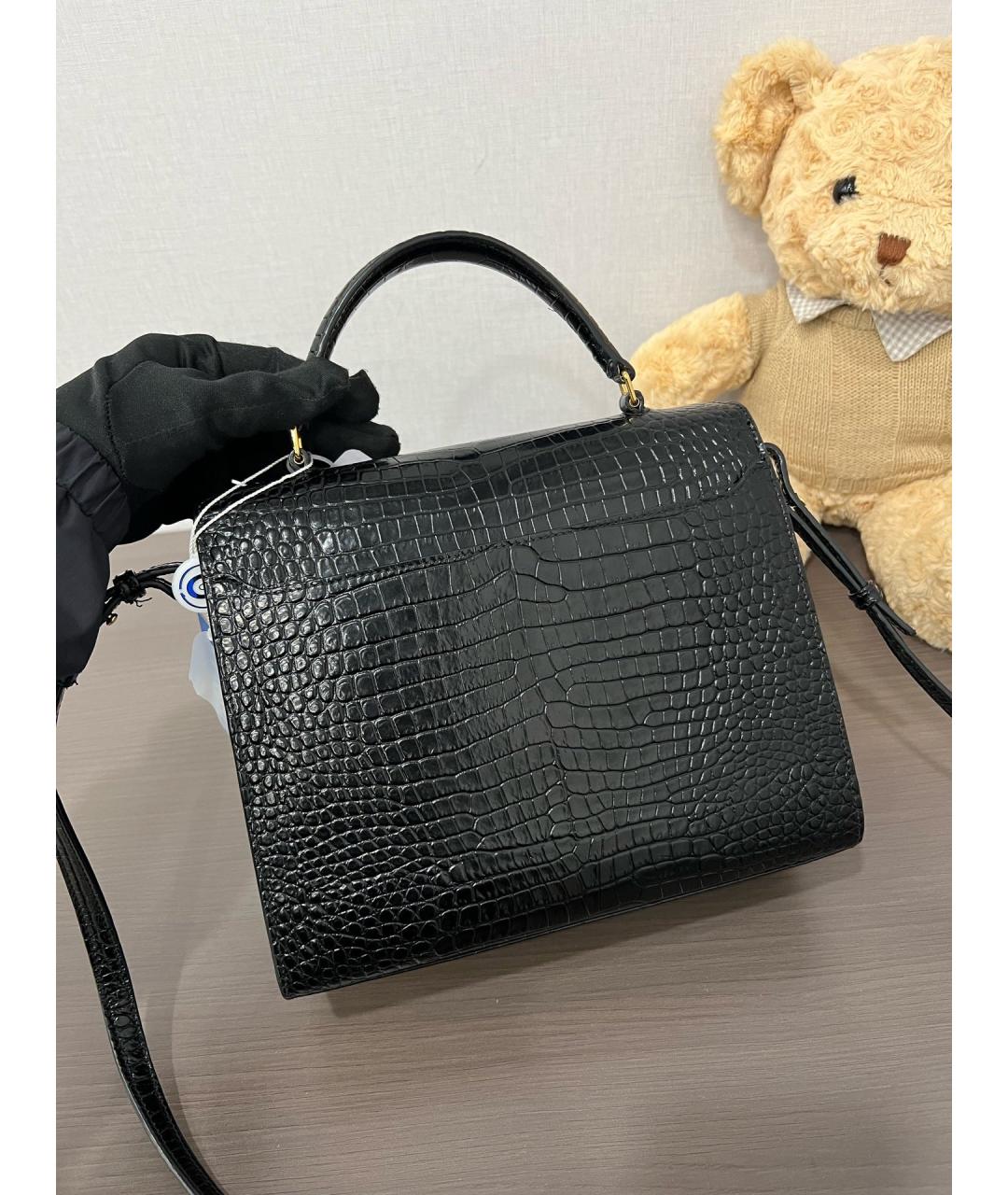 SAINT LAURENT Черная кожаная сумка через плечо, фото 2