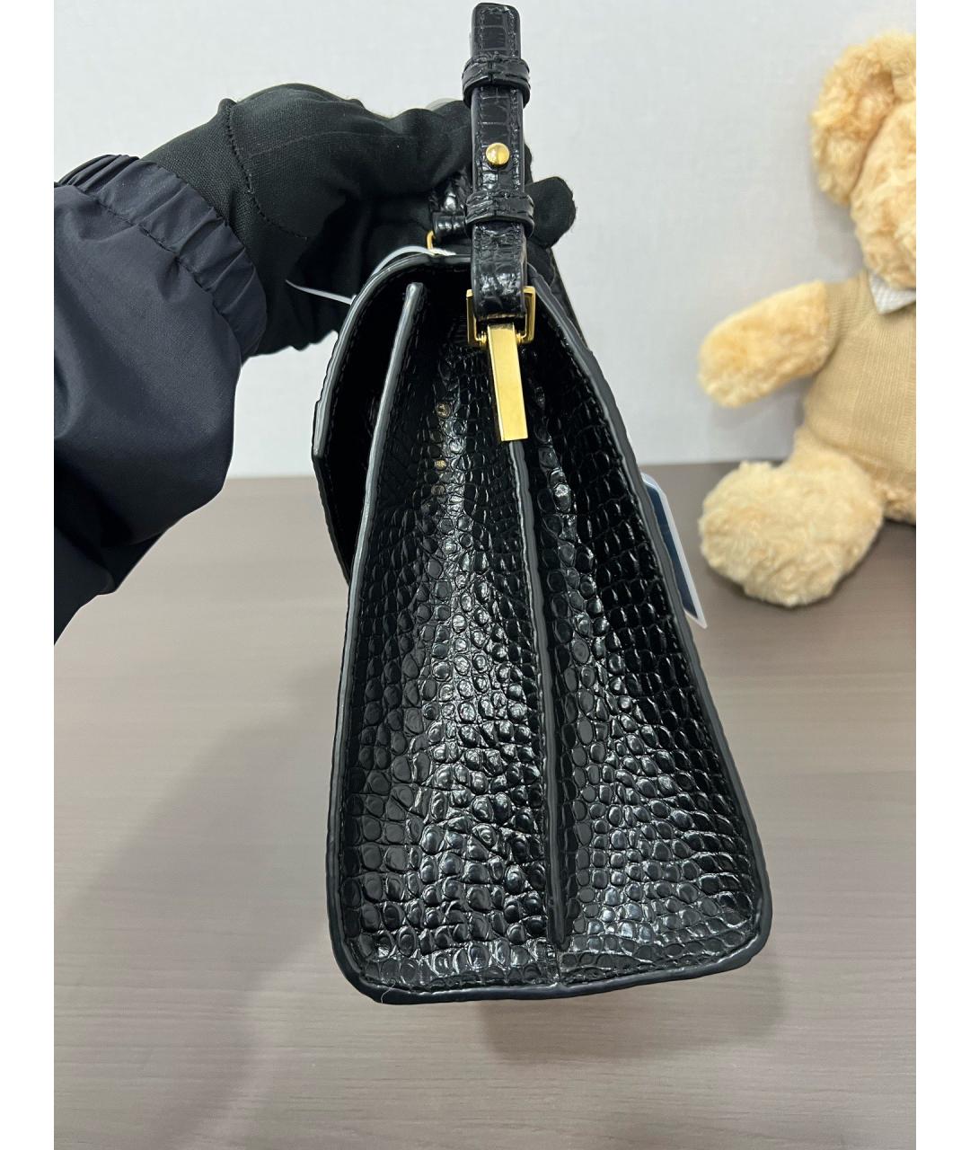 SAINT LAURENT Черная кожаная сумка через плечо, фото 4