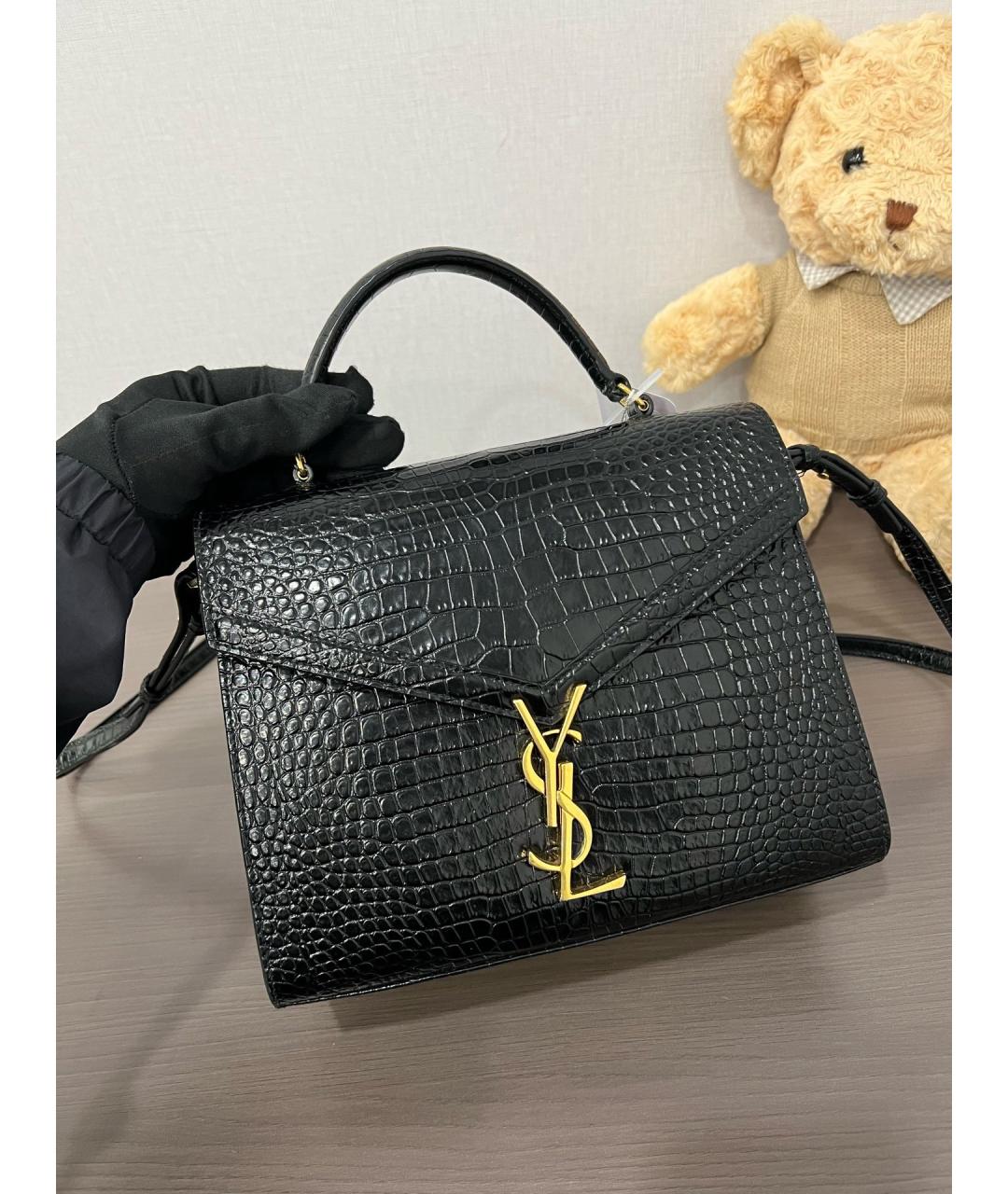 SAINT LAURENT Черная кожаная сумка через плечо, фото 9