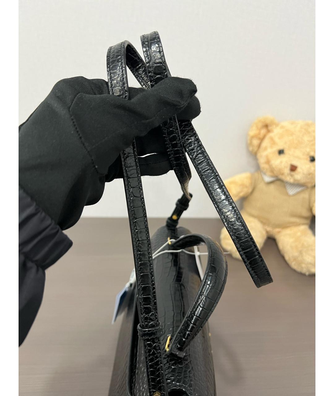 SAINT LAURENT Черная кожаная сумка через плечо, фото 8