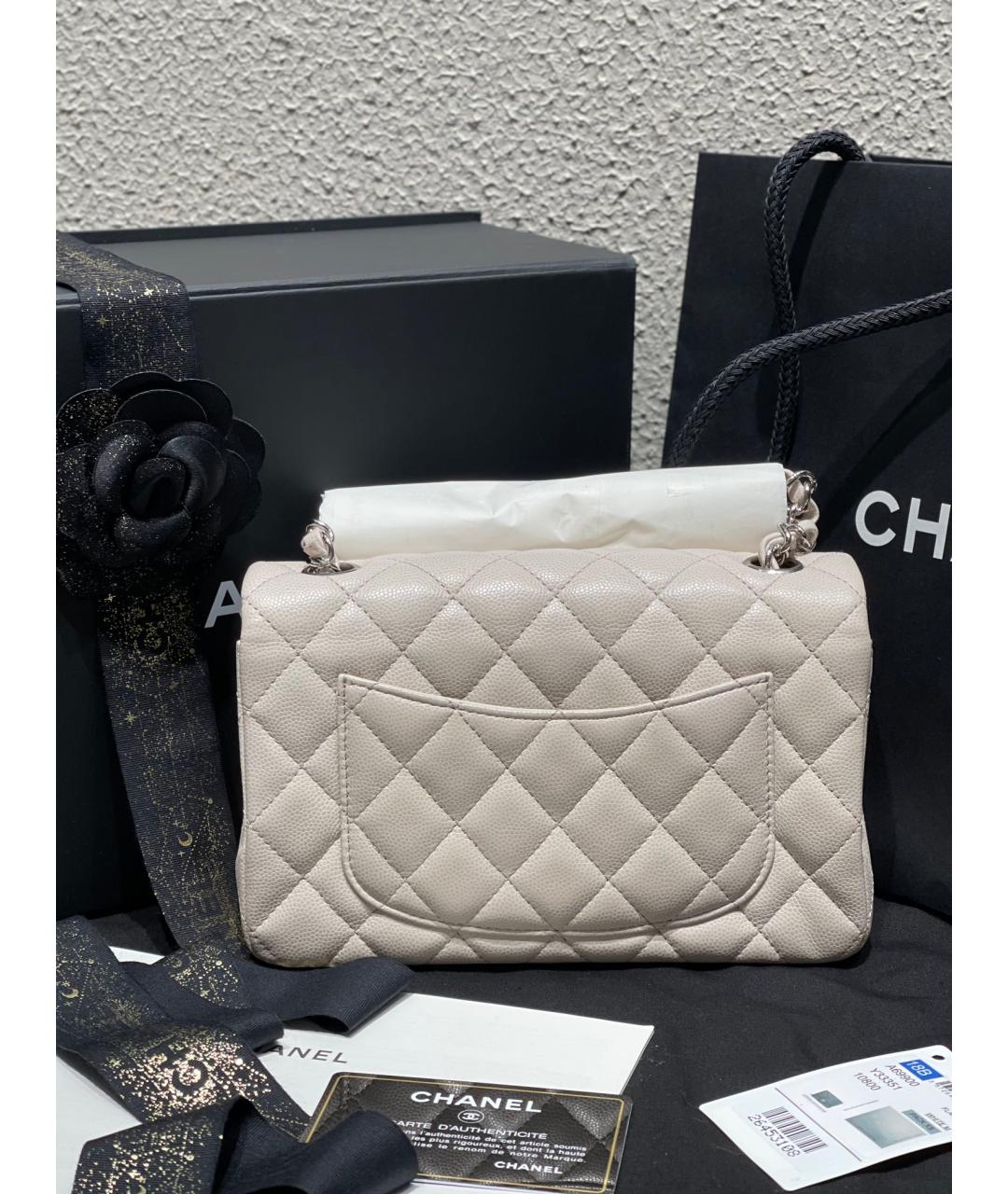 CHANEL Белая кожаная сумка через плечо, фото 7