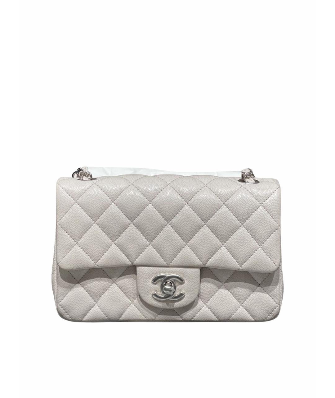 CHANEL Белая кожаная сумка через плечо, фото 1