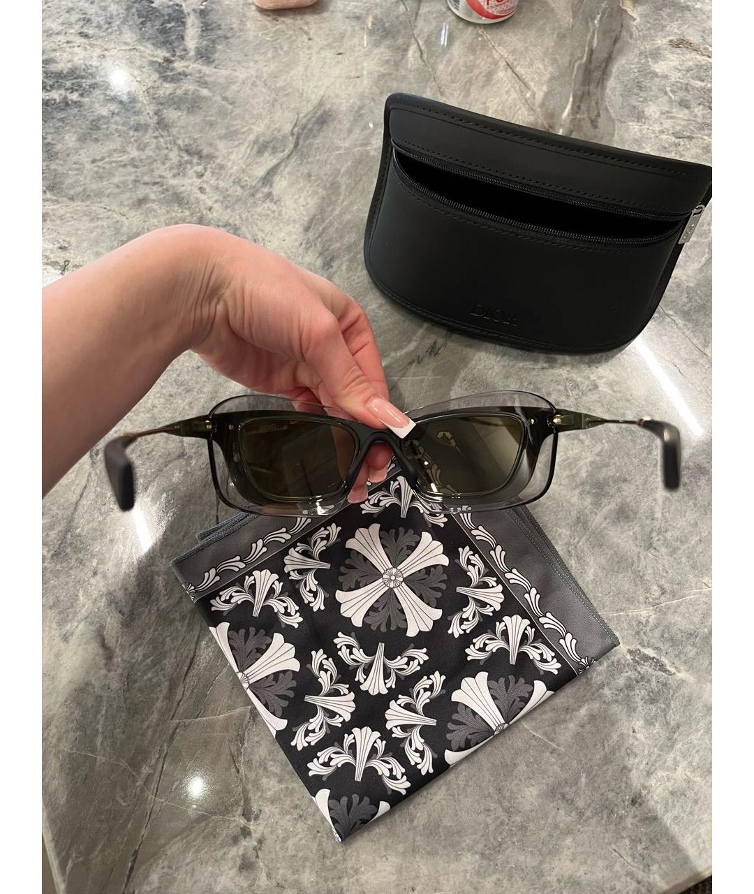 CHRISTIAN DIOR Хаки солнцезащитные очки, фото 5