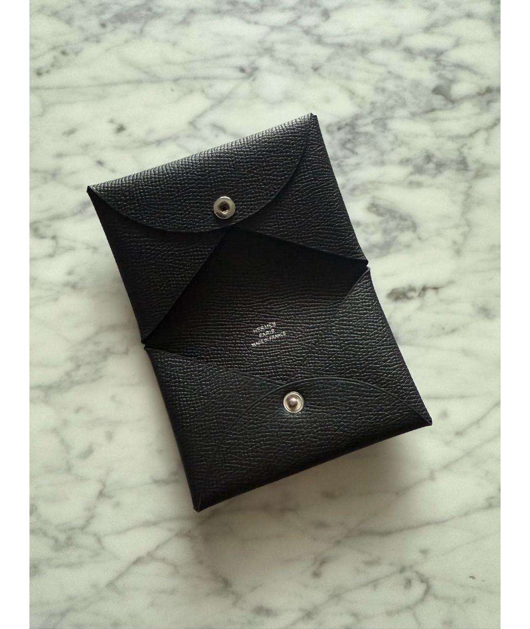 HERMES Черный кожаный кардхолдер, фото 3