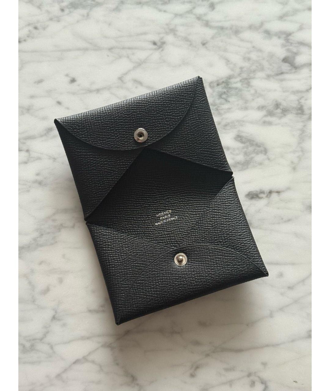 HERMES Черный кожаный кардхолдер, фото 2