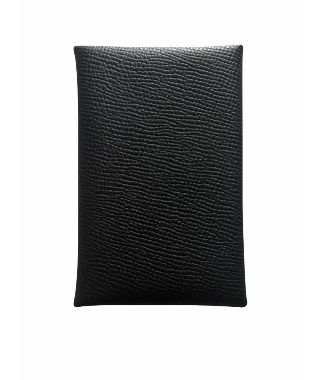 HERMES Черный кожаный кардхолдер, фото 1