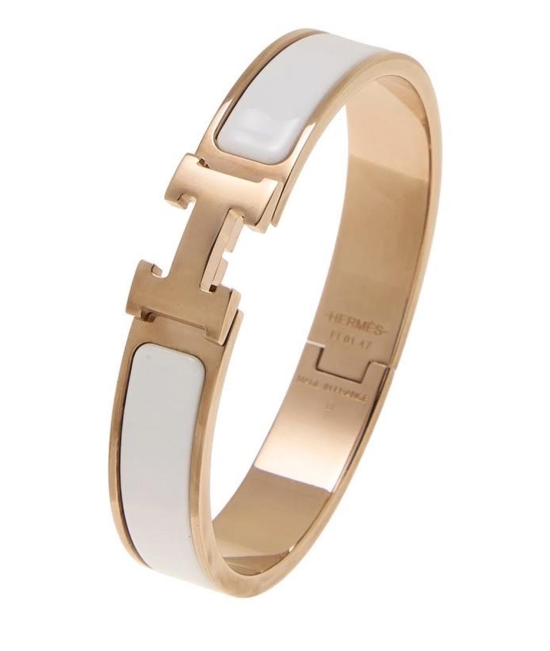 HERMES Белый браслет из желтого золота, фото 1