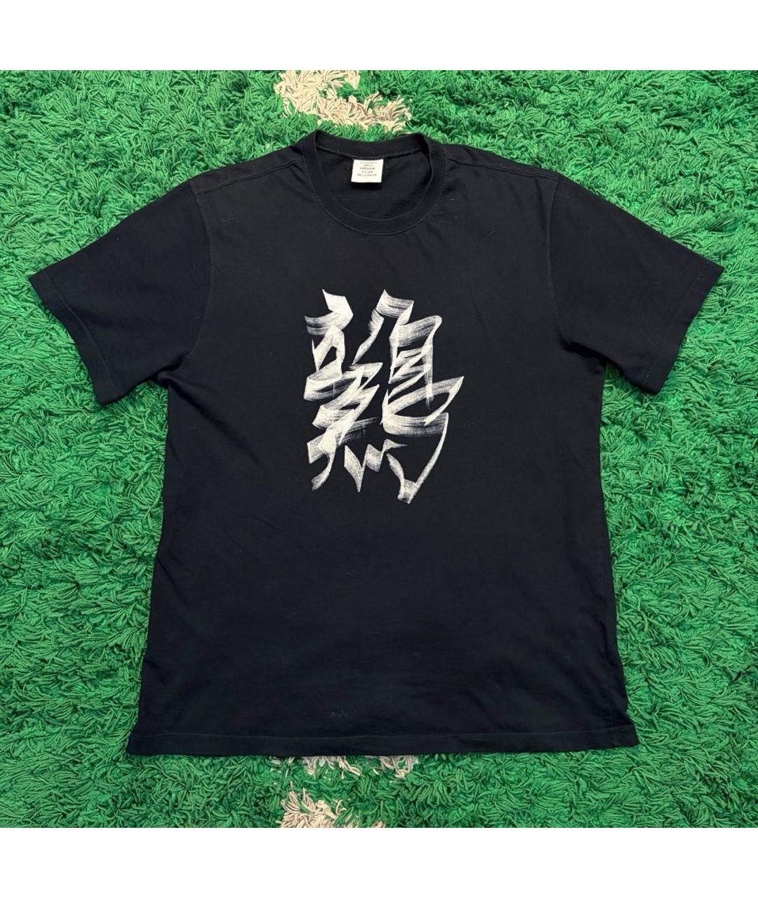 VETEMENTS Черная хлопковая футболка, фото 5