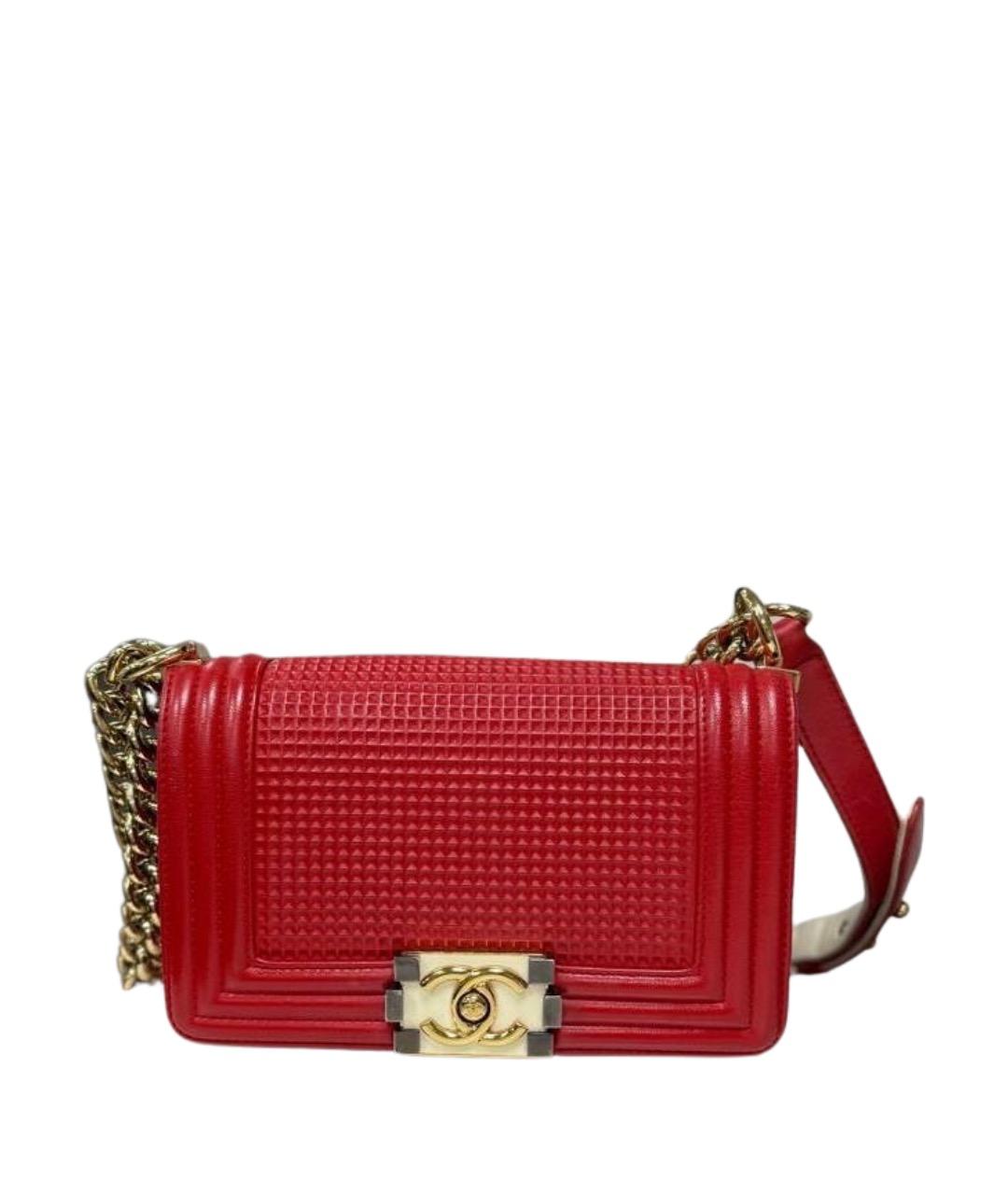 CHANEL Красная кожаная сумка через плечо, фото 1