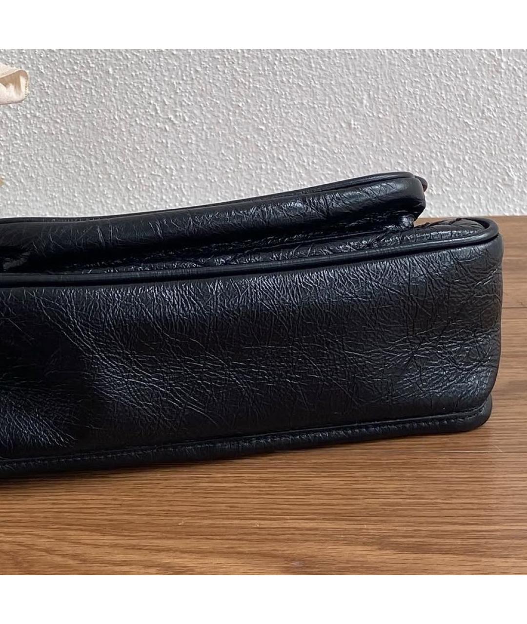 SAINT LAURENT Черная кожаная сумка через плечо, фото 5