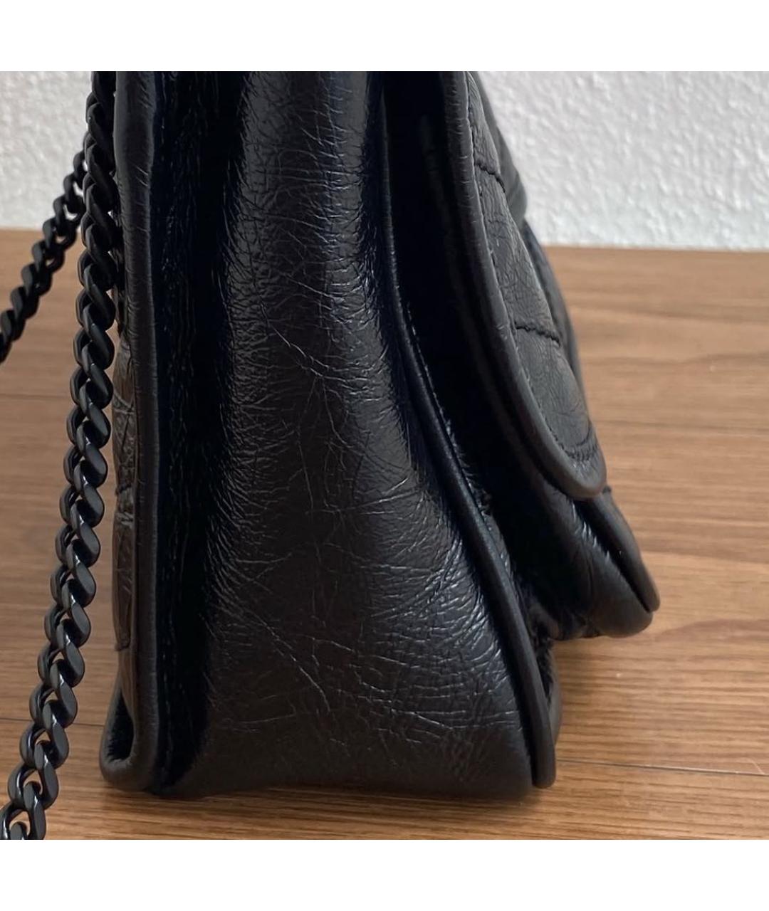 SAINT LAURENT Черная кожаная сумка через плечо, фото 6