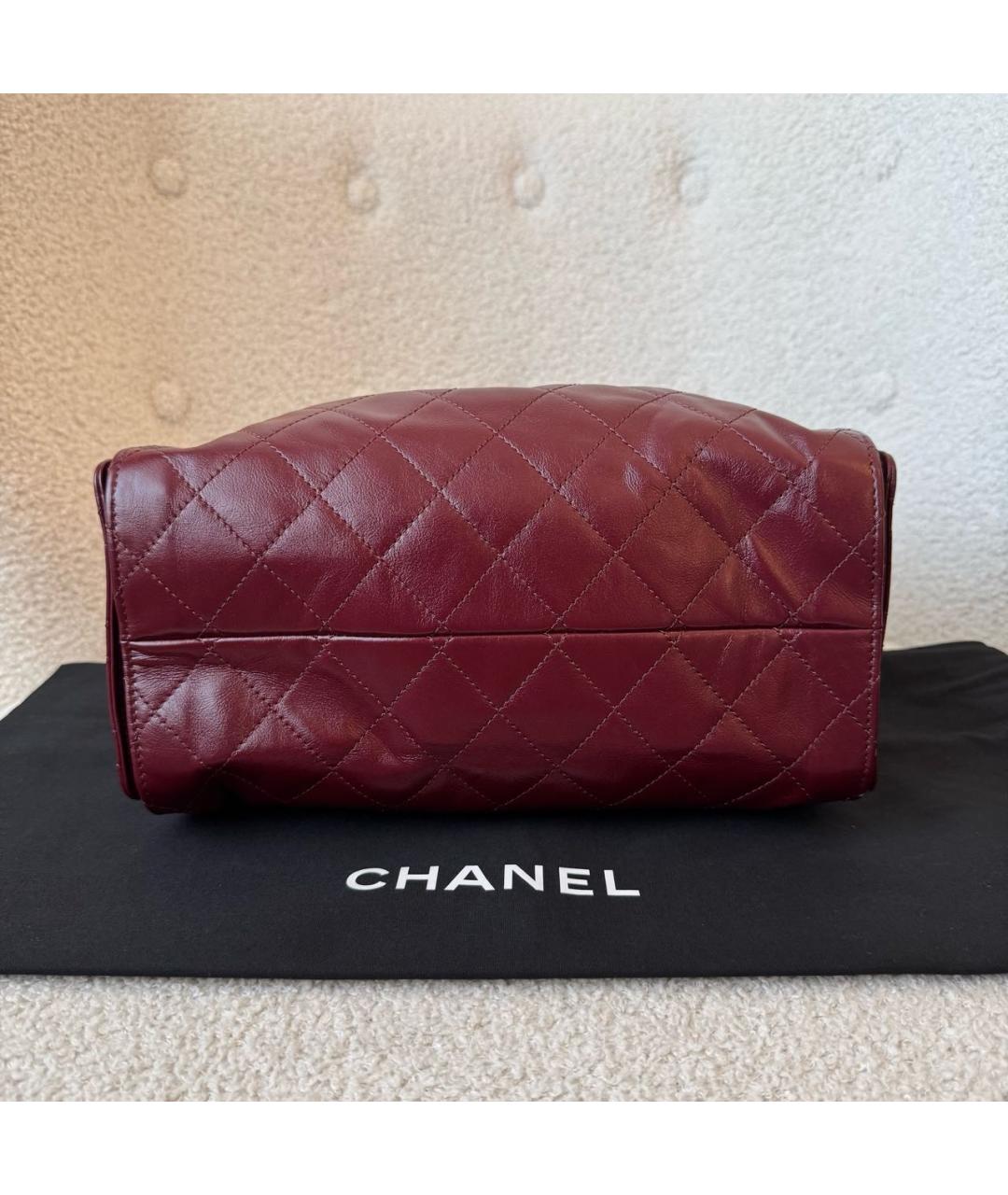 CHANEL Бордовая кожаная сумка через плечо, фото 6