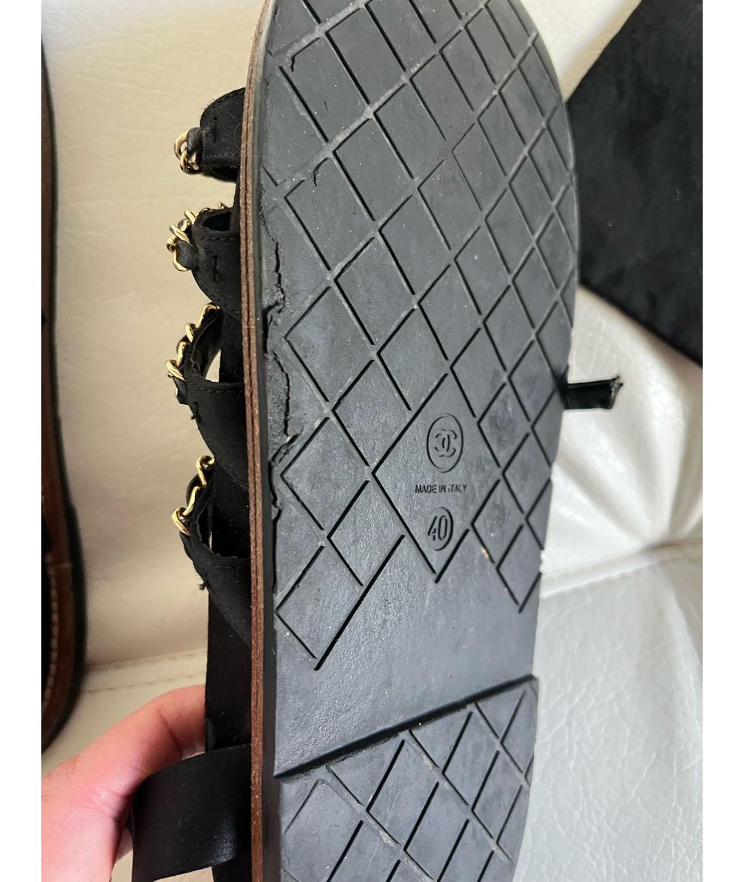 CHANEL Черные сандалии, фото 8
