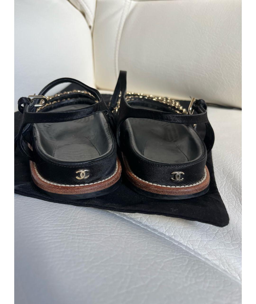 CHANEL Черные сандалии, фото 4