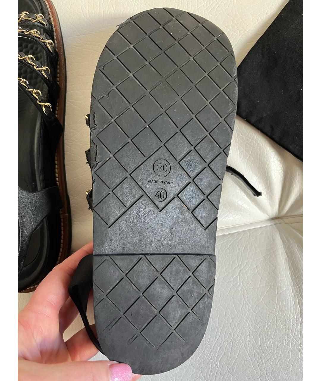 CHANEL Черные сандалии, фото 7